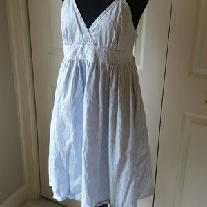 Blue and white dress